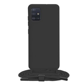 Husa pentru Samsung Galaxy A51 4G - Techsuit Crossbody Lanyard - Black