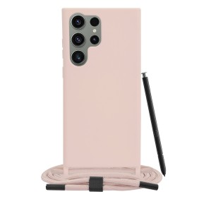 Husa pentru Samsung Galaxy S23 Ultra - Techsuit Crossbody Lanyard - Pink