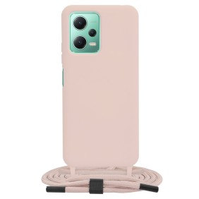 Husa pentru Xiaomi Redmi Note 12 5G / Poco X5 - Techsuit Crossbody Lanyard - Pink
