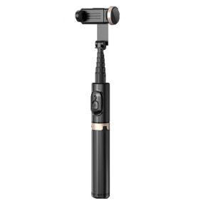 Selfie Stick cu Trepied Stabil si Telecomanda, 73cm - Techsuit (Q12) - Black