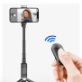 Selfie Stick cu Trepied Stabil si Telecomanda, 73cm - Techsuit (Q12) - Black