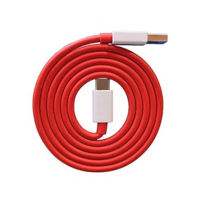 Cablu de Incarcare USB la Type-C, 8A - OnePlus (D301) - White / Red (Bulk Packing)