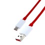 Cablu de Incarcare USB la Type-C, 8A - OnePlus (D301) - White / Red (Bulk Packing)