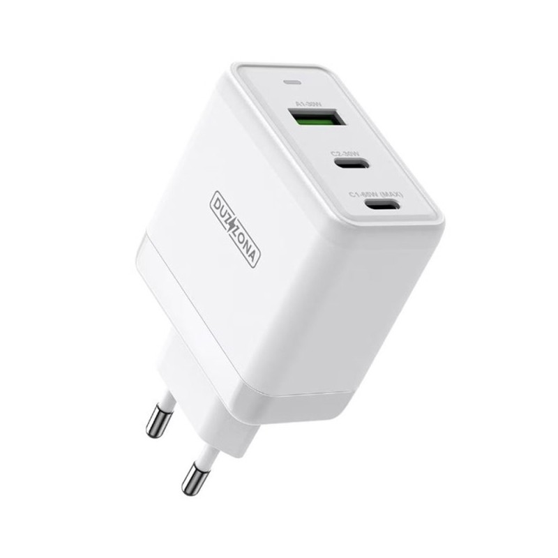 Incarcator Priza USB, 2x Type-C, 65W - Duzzona (T1) - White