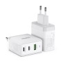 Incarcator Priza USB, 2x Type-C, 65W - Duzzona (T1) - White