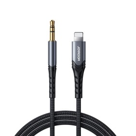 Cablu Jack 3.5mm la Lightning, Hi-Fi, 1m - JoyRoom (SY-A02) - Black