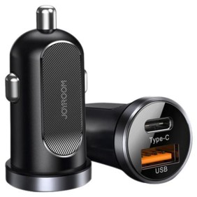 Incarcator Auto Fast Charging USB QC3.0, Type-C 30W - JoyRoom (C-A08) - Black