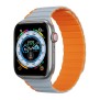 Curea pentru Apple Watch 1/2/3/4/5/6/7/8/9/SE/SE 2 (38/40/41mm) - Dux Ducis LD Series - Grey / Orange