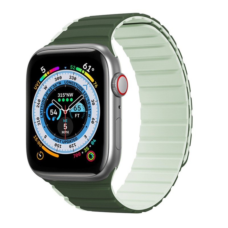 Curea pentru Apple Watch 1/2/3/4/5/6/7/8/9/SE/SE 2/Ultra/Ultra 2 (42/44/45/49mm) - Dux Ducis LD Series - Green