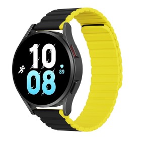 Curea pentru Samsung Galaxy Watch 4/5/Active 2, Huawei Watch GT 3 (42mm)/GT 3 Pro (43mm) - Dux Ducis LD Series - Black / Yellow