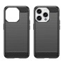 Husa pentru iPhone 15 Pro - Techsuit Carbon Silicone - Black