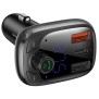 Modulator FM cu Incarcator pentru Masina 2x USB, Type-C, Bluetooth MP3 Player - Baseus S-13 (CCMT000101) - Black