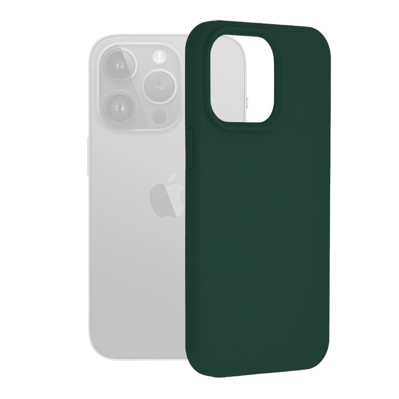 Husa pentru iPhone 15 Pro Max - Techsuit Soft Edge Silicone - Dark Green