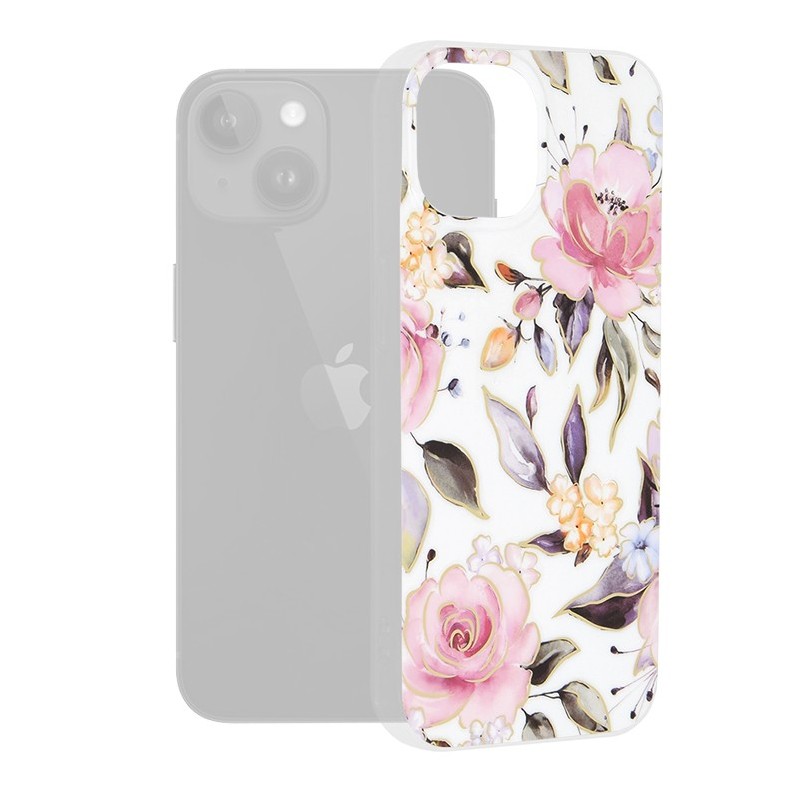 Husa pentru iPhone 15 - Techsuit Marble Series - Chloe White