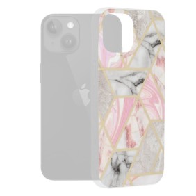 Husa pentru iPhone 15 - Techsuit Marble Series - Pink Hex