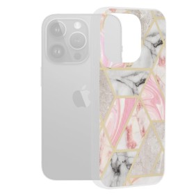 Husa pentru iPhone 15 Pro - Techsuit Marble Series - Pink Hex