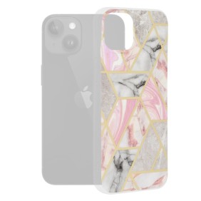 Husa pentru iPhone 15 Plus - Techsuit Marble Series - Pink Hex