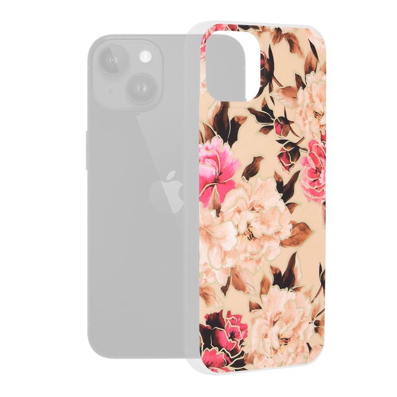 Husa pentru iPhone 15 Plus - Techsuit Marble Series - Mary Berry Nude