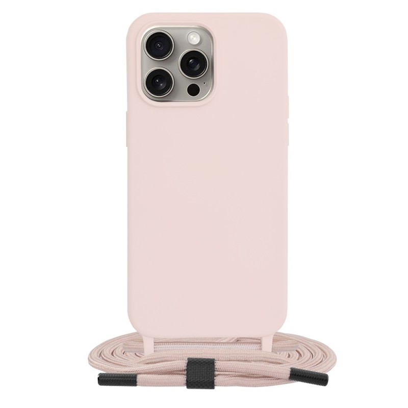 Husa pentru iPhone 15 Pro Max - Techsuit Crossbody Lanyard - Pink