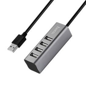 Hub USB la 4x USB 2.0, 480Mbps, 5V - Hoco (HB1) - Tarnish