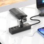 Hub 4 in 1 USB la 4 x USB - Hoco (HB25) - Black