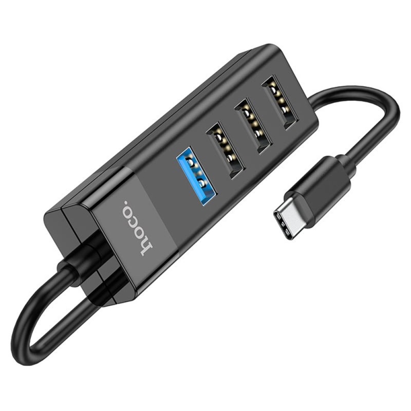 Hub 4 in 1 Type-C la 4 x USB - Hoco (HB25) - Black