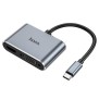 Adaptor Type-C la HDMI, VGA, 4K@30Hz 1080p - Hoco (HB29) - Metal Gray