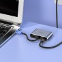 Hoco - OTG Adapter Eco (HB30) - Type-C to HDMI, VGA, USB3.0, Type-C 4K@30Hz, 100W, 5Gbps - Metal Gray