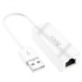 Adaptor USB la RJ45, 100Mbps, 15cm - Hoco Acquire (UA22) - White