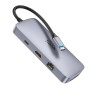 Hoco - Docking Station Season 8in1 (HB32) - Type-C to USB3.0, 2xUSB2.0, HDMI, RJ45, SD Card, TF Card, Type-C - Metal Gray