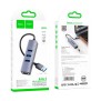 Hoco - Docking Station Easy Link (HB34) - USB to USB3.0, Ethernet, 1000Mbps - Metal Gray