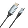 Cablu Video Lightning la HDMI, for iOS8.0+, 3.3V, 500mA, 1080p HD, 2m - Hoco (UA15) - Metal Gray