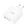 Incarcator pentru Priza GaN, Fast Charging, USB, 2x Type-C, 65W - Hoco Glory (N30) - White