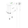 Incarcator Priza USB-A, 18W, 3A + Cablu Micro-USB 1m - Hoco Special (N3) - White