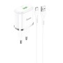 Incarcator priza USB-A, 18W, 3A + Cablu Type-C 1m - Hoco Special (N3) - White