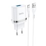 Incarcator Priza USB-A, 10W, 2.4A + Cablu Type-C - Hoco Ardent (N1) - White