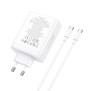 Incarcator pentru Priza USB, 3x Type-C, Fast Charging, 100W + Cablu Type-C - Hoco Leader (N31) - White