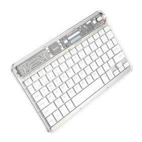 Tastatura Wireless Bluetooth, 500mAh - Hoco Transparent Discovery Edition (S55) - Space White
