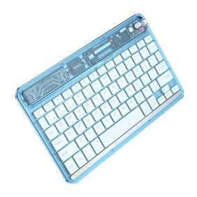 Tastatura Wireless Bluetooth, 500mAh - Hoco Transparent Discovery Edition (S55) - Ice Blue Mist