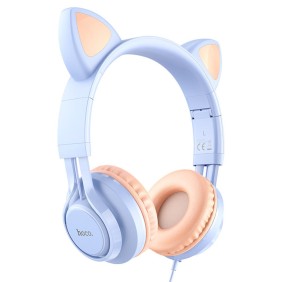 Casti cu Fir, Urechi de Pisica - Hoco Cat Ears (W36) - Dream Blue