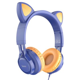 Casti cu Fir, Urechi de Pisica - Hoco Cat Ears (W36) - Midnight Blue