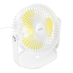 Ventilator Mic pentru Birou cu Lumina LED - Hoco (F14) - White