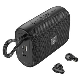 Boxa Mini Portabila + Casti Bluetooth, 1200mAh, 5W - Hoco (HC15) - Black