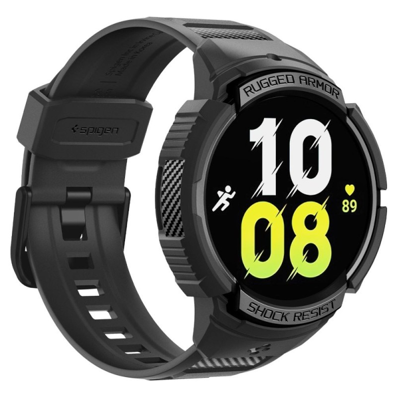 Husa pentru Samsung Galaxy Watch6 40mm + Curea - Spigen Rugged Armor Pro - Black