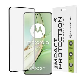 Folie pentru Motorola Edge 40 / Edge (2023) - Techsuit 111D Full Cover / Full Glue Glass / 3D Curved Screen - Black