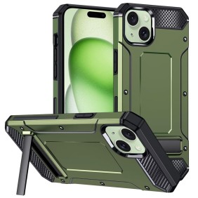 Husa pentru iPhone 15 Plus - Techsuit Hybrid Armor Kickstand - Green