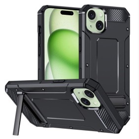 Husa pentru iPhone 15 - Techsuit Hybrid Armor Kickstand - Black