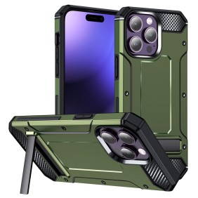 Husa pentru iPhone 15 Pro Max - Techsuit Hybrid Armor Kickstand - Green