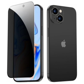 Folie pentru iPhone 15 Plus - Tempered Glass Privacy - Black