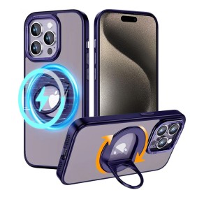 Husa pentru iPhone 15 Pro Max - Techsuit MagSafe Ghost Holder Series - Matte Purple